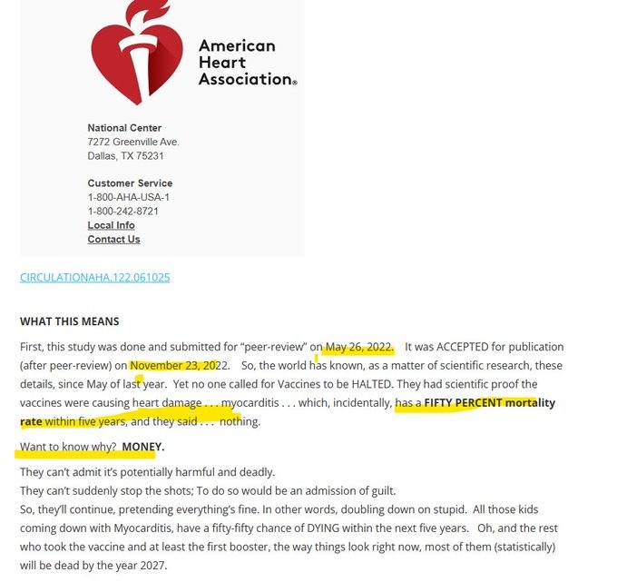 American Heart Assocation Spike Proteins