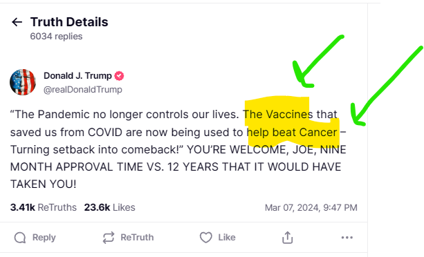 trump bragging about vaccine